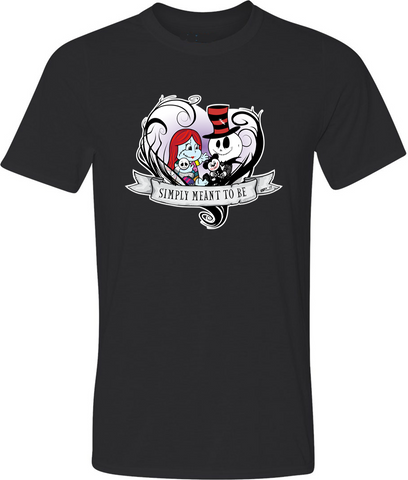 Jack and Sally Vine Heart Adult Graphic T-Shirt
