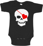 Valentine Skull Glow in the Dark Onesie or Tee