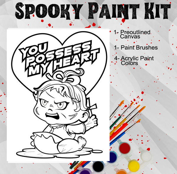 Spooky Love Reagan Pre-Outlined Paint Kit