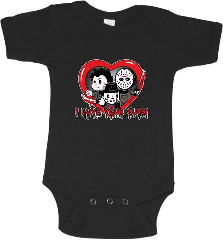Tiny Terrors Love Your Guts Graphic Onesie or Tee