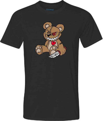 Evil Teddy Bear Adult Graphic TShirt-Spooky Baby