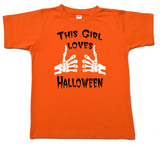 This Girl Loves Halloween Onesie or Tshirt