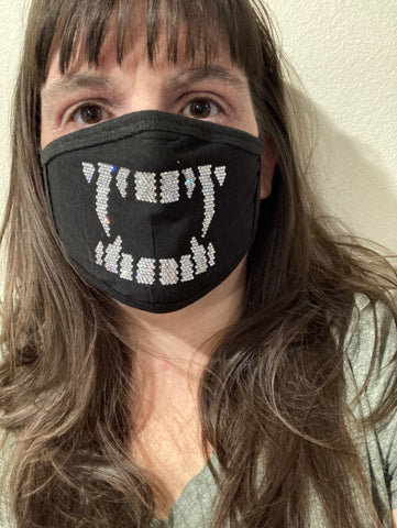 Vampire Teeth Bling Face Mask