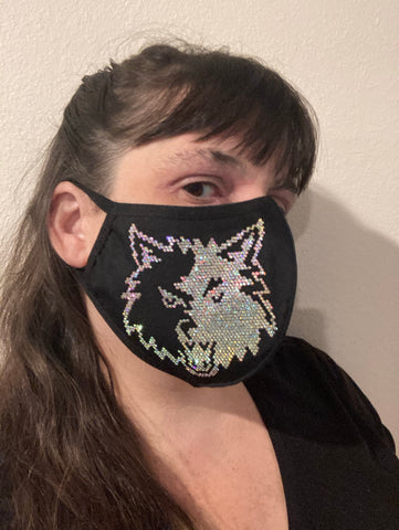 Bling Wolf Face Mask