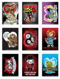 Horror Valentine’s Day Cards (Set of 9)